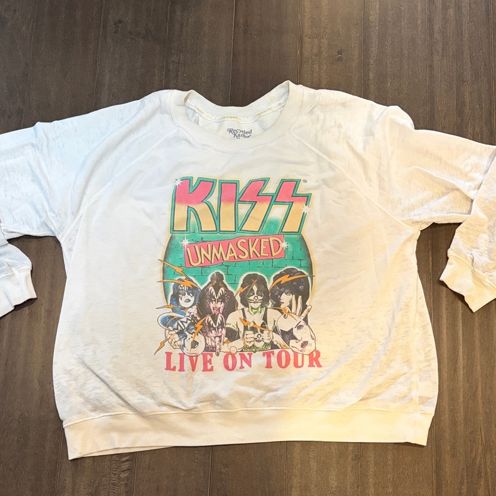 Recycled Karma KISS Unmasked Crew neck Sweatshirt